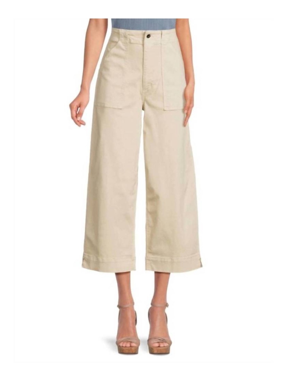 JOE'S JEANS cleo high rise cropped wide leg jean in pine nut women’s size 27